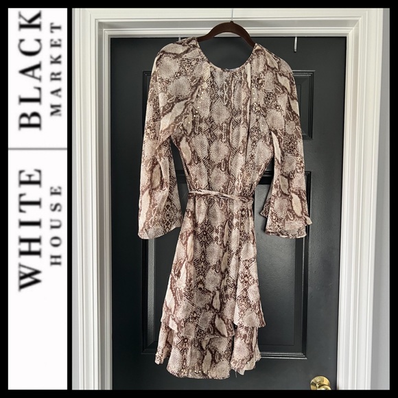 NWT WHBM Studded Python Ruffle Dress - Picture 7 of 12